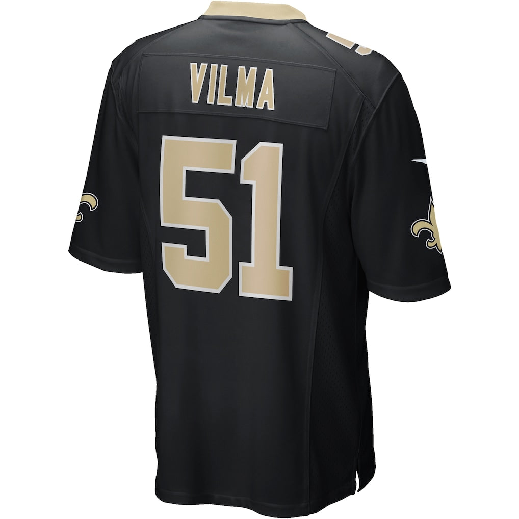 Johmsee NO.Saints #51 Jonathan Vilma Black Game Retired Player Jersey