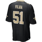 Johmsee NO.Saints #51 Jonathan Vilma Black Game Retired Player Jersey