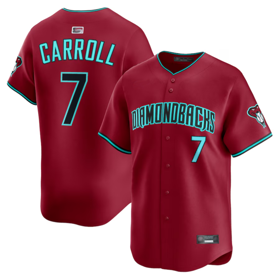 Johmsee A.Diamondbacks #7 Corbin Carroll Player Red Alternate Limited Personalized Stitched Jerseys