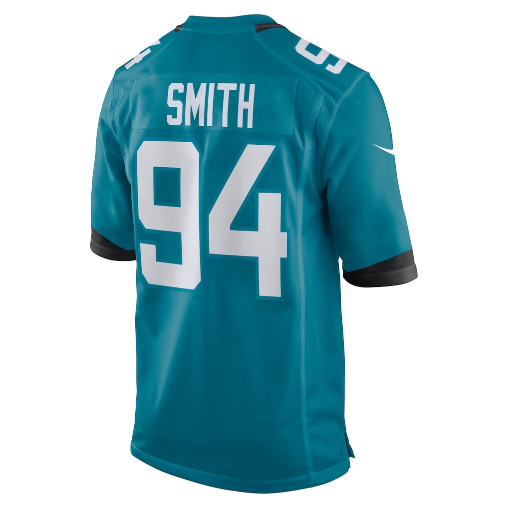 Johmsee J.Jaguars #94 Maason Smith Teal Team Game Jersey