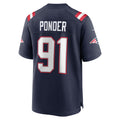 Johmsee NE.Patriots #91 Elijah Ponder Navy Team Game Jersey