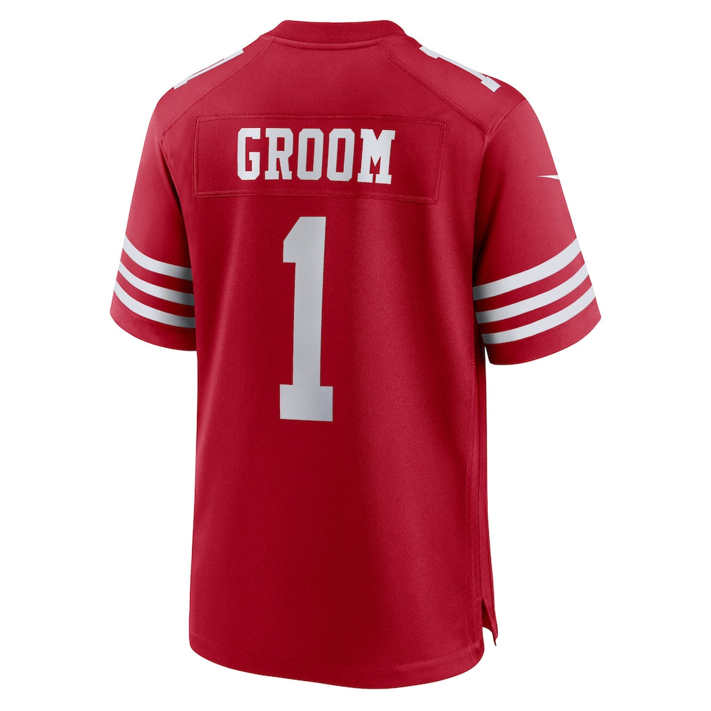Johmsee SF.49ers #1 Groom Scarlet Game Jersey