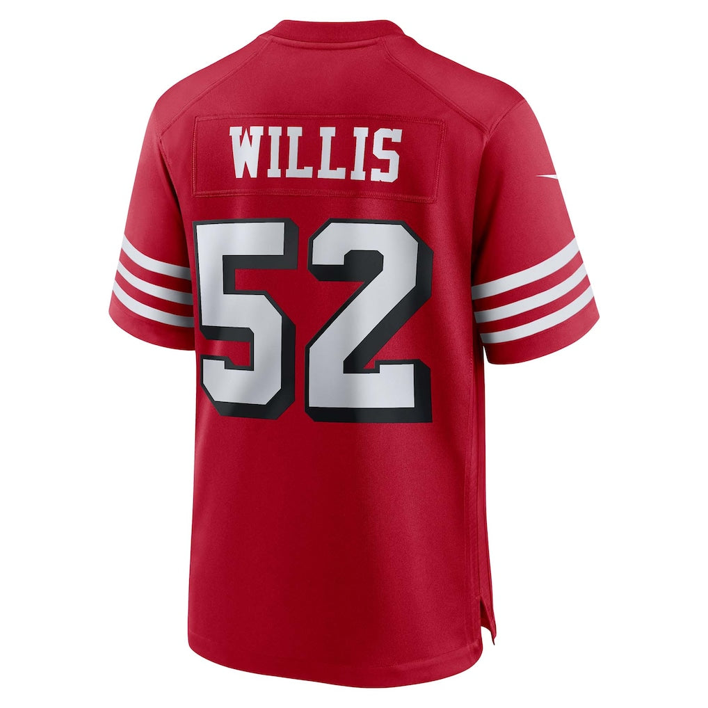 Johmsee SF.49ers #52 Patrick Willis Scarlet Retired Player Alternate Game Jersey