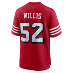 Johmsee SF.49ers #52 Patrick Willis Scarlet Retired Player Alternate Game Jersey