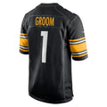 Johmsee P.Steelers #1 Groom Black Game Jersey