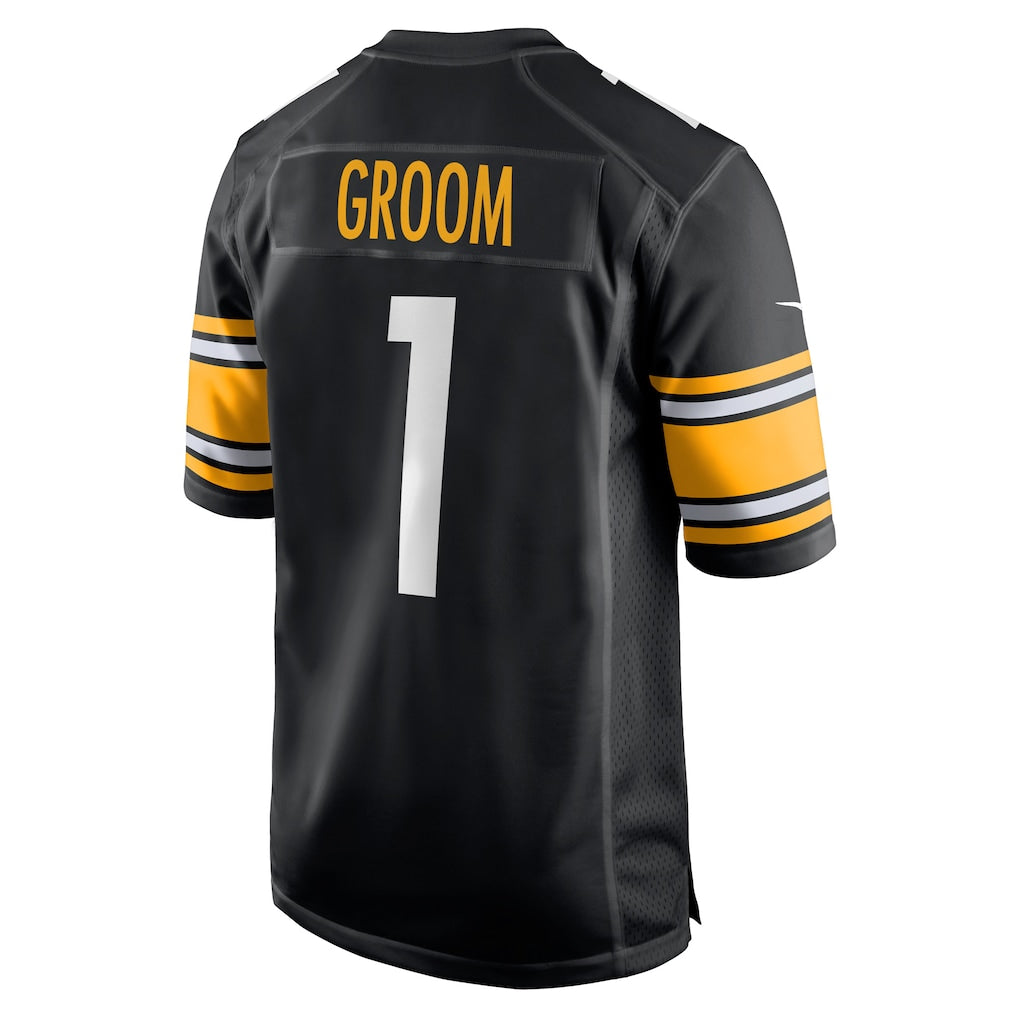 Johmsee P.Steelers #1 Groom Black Game Jersey