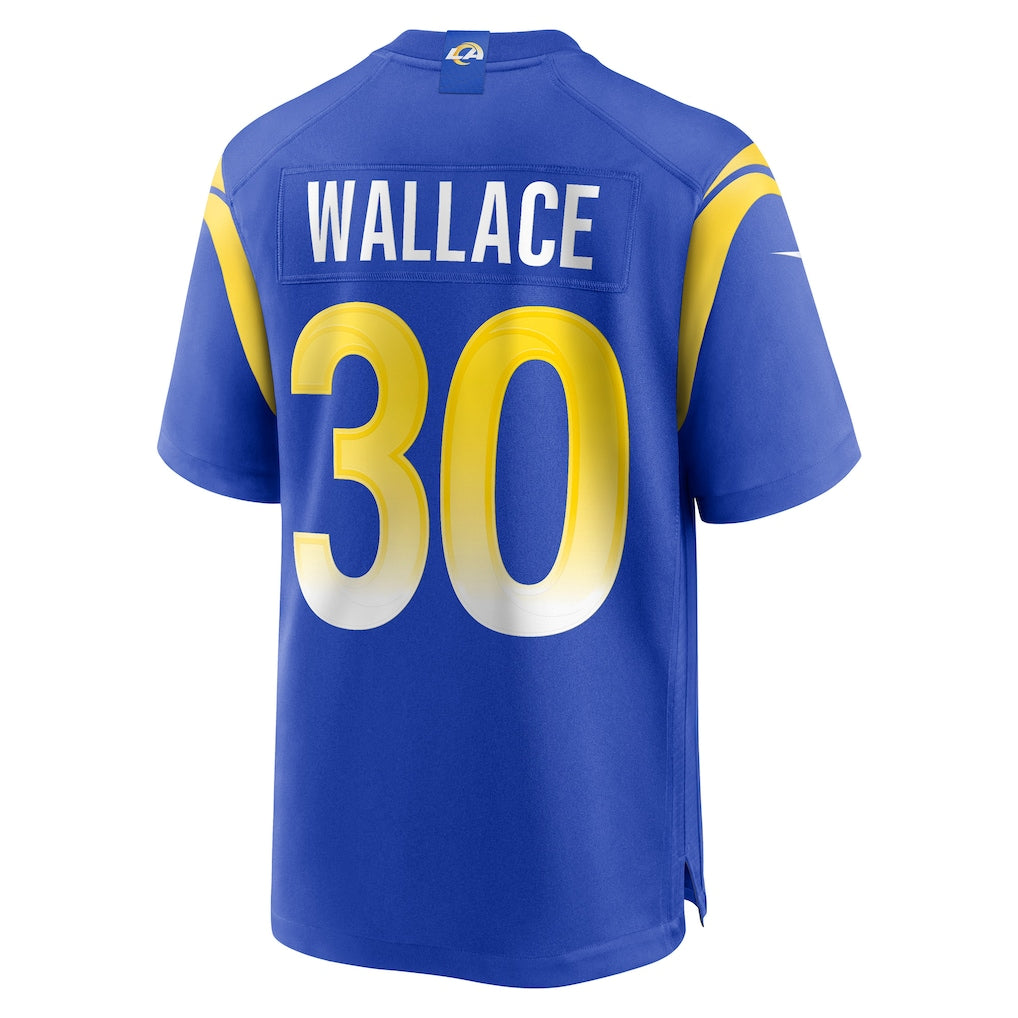 Johmsee LA.Rams #30 Josh Wallace Royal Game Jersey