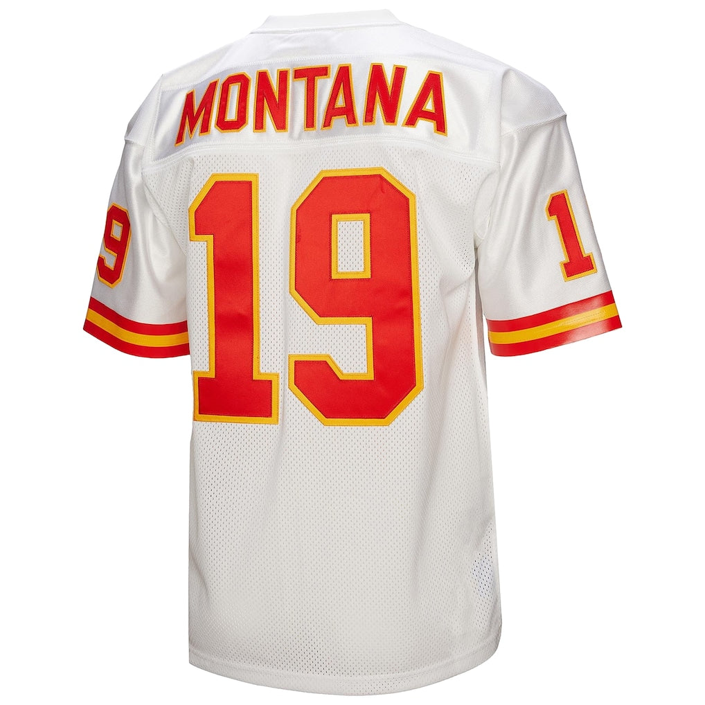 Johmsee KC.Chiefs #19 Joe Montana 1994 Mitchell & Ness White Authentic Throwback Retired Player Jersey