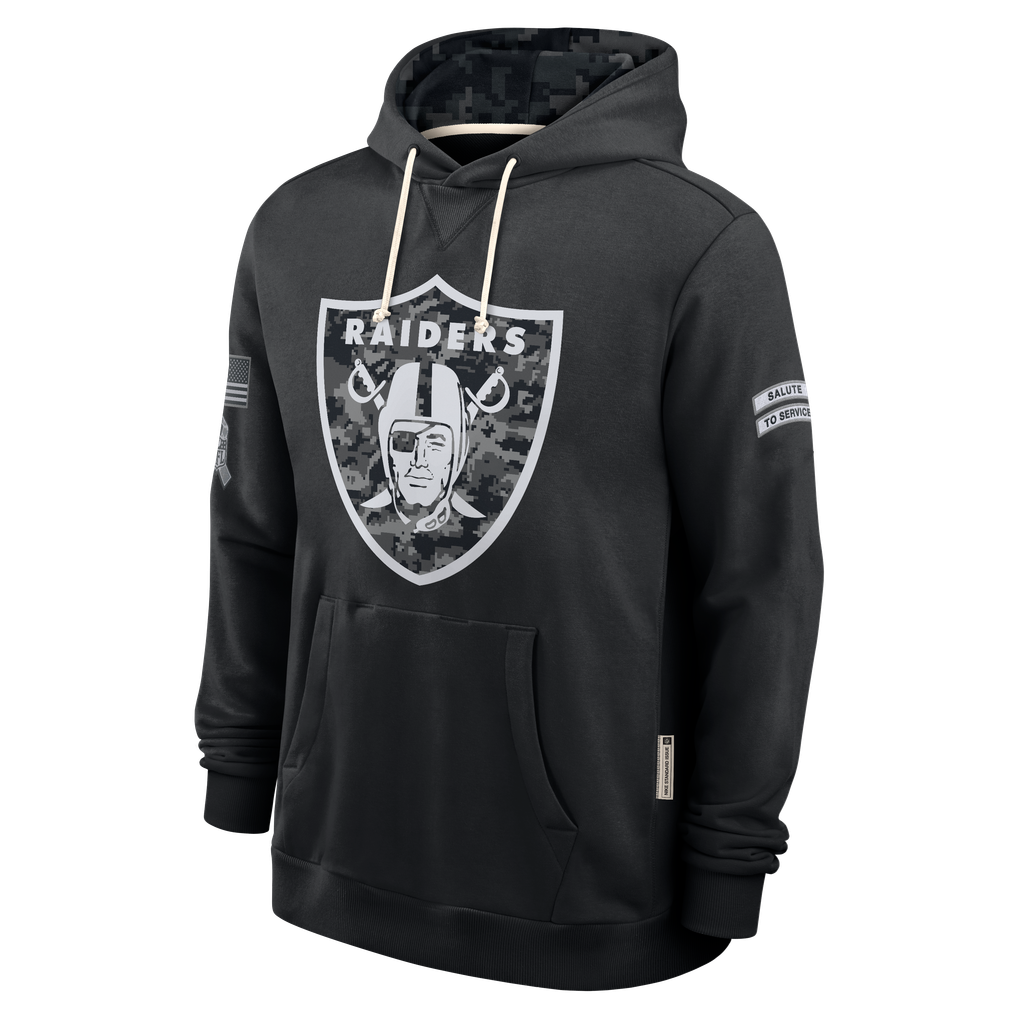 Johmsee LV.Raiders Black 2026 Salute to Service Sideline Dri-FIT Pullover Hoodie Jerseys