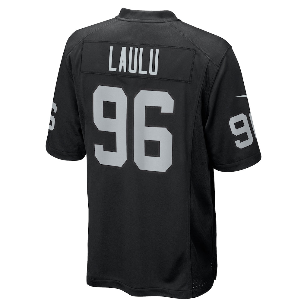 Johmsee LV.Raiders #96 Jonah Laulu Black Team Game Jersey