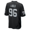 Johmsee LV.Raiders #96 Jonah Laulu Black Team Game Jersey