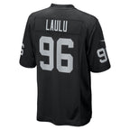 Johmsee LV.Raiders #96 Jonah Laulu Black Team Game Jersey