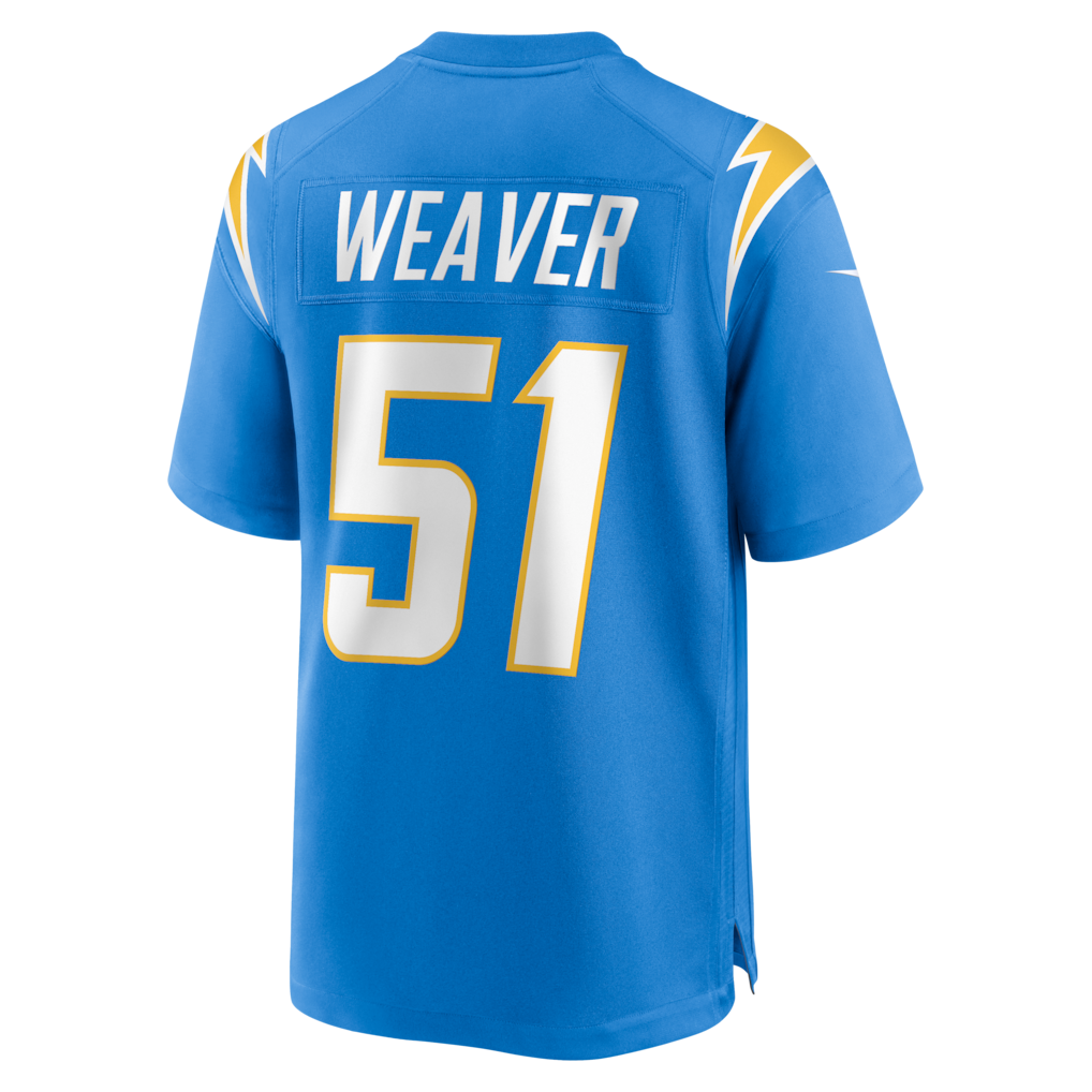 Johmsee LA.Chargers #51 Rashad Weaver Powder Blue Team Game Jersey