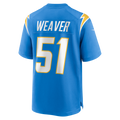 Johmsee LA.Chargers #51 Rashad Weaver Powder Blue Team Game Jersey