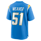Johmsee LA.Chargers #51 Rashad Weaver Powder Blue Team Game Jersey