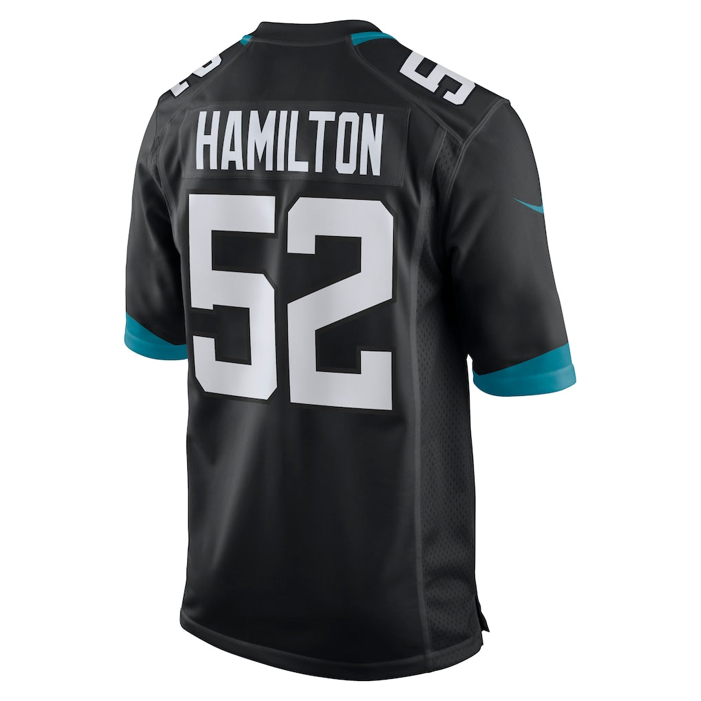 Johmsee J.Jaguars #52 DaVon Hamilton Black Game Jersey
