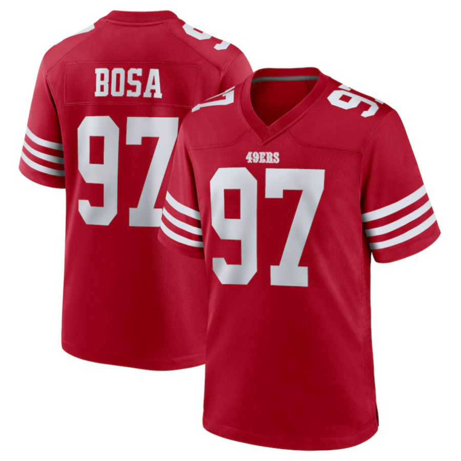 Johmsee SF.49ers #97 Nick Bosa Player Scarlet Player Game Stitched Jerseys