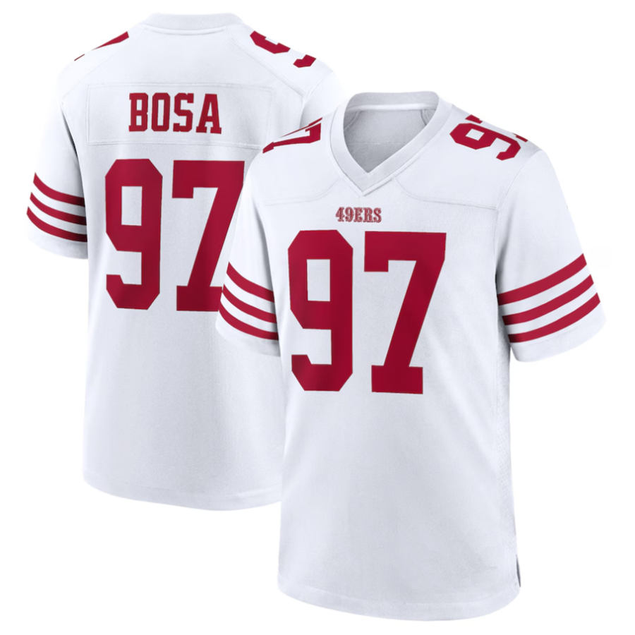 Johmsee SF.49ers #97 Nick Bosa Player White Game Stitched Jerseys