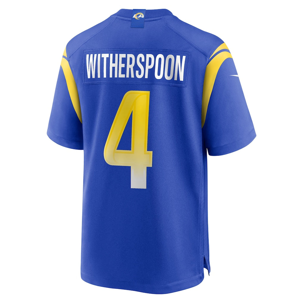 Johmsee LA.Rams #4 Ahkello Witherspoon Royal Team Game Jersey