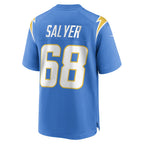 Johmsee LA.Chargers #68 Jamaree Salyer Powder Blue Player Game Jersey