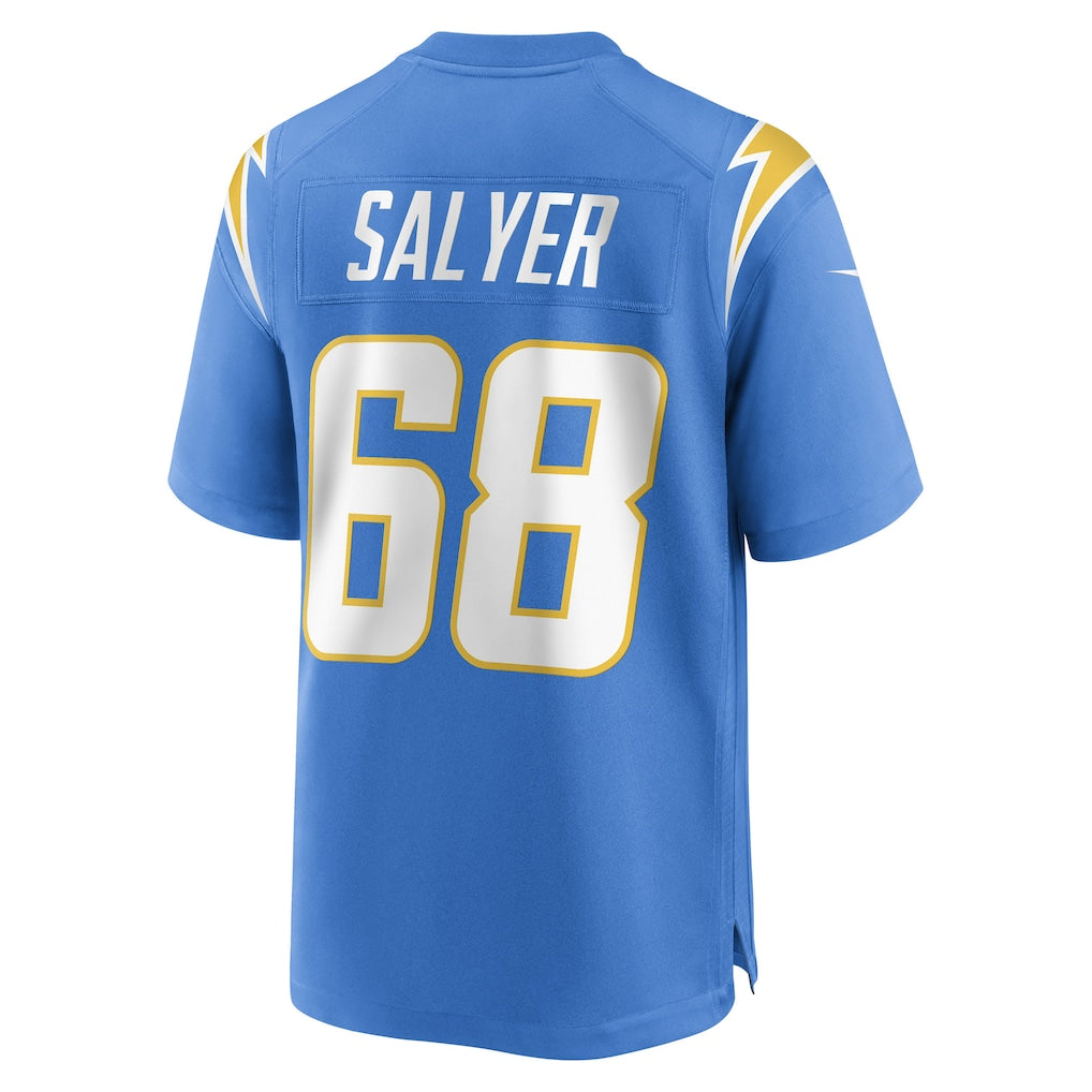Johmsee LA.Chargers #68 Jamaree Salyer Powder Blue Player Game Jersey