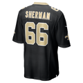 Johmsee NO.Saints #66 William Sherman Black Team Game Jersey