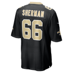 Johmsee NO.Saints #66 William Sherman Black Team Game Jersey