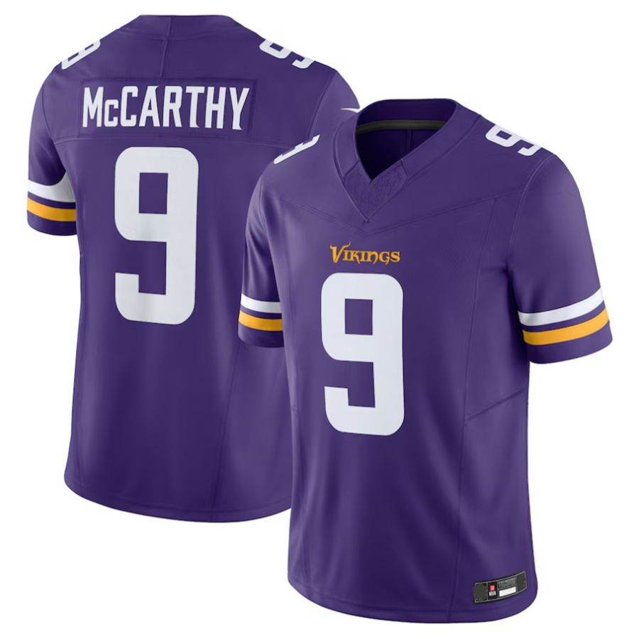 Johmsee #9 J.J. McCarthy Player MN.Vikings Purple Vapor F.U.S.E. Limited Stitched Jerseys