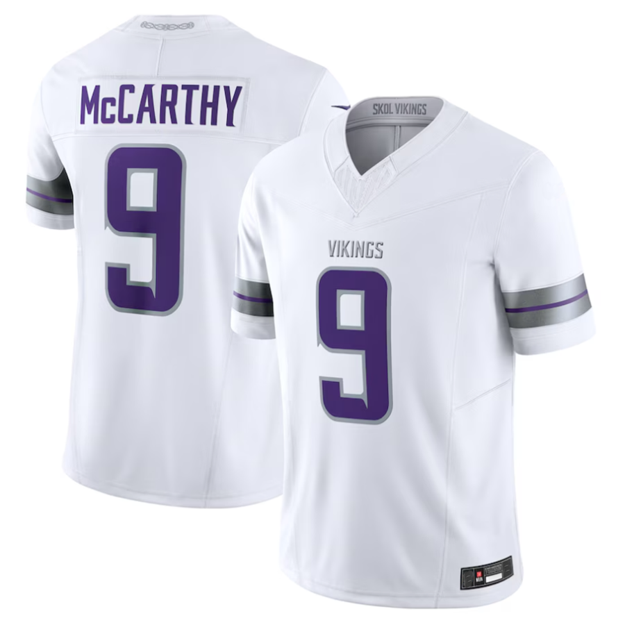 Johmsee #9 J.J. McCarthy Player MN.Vikings White Vapor F.U.S.E. Limited Stitched Jerseys