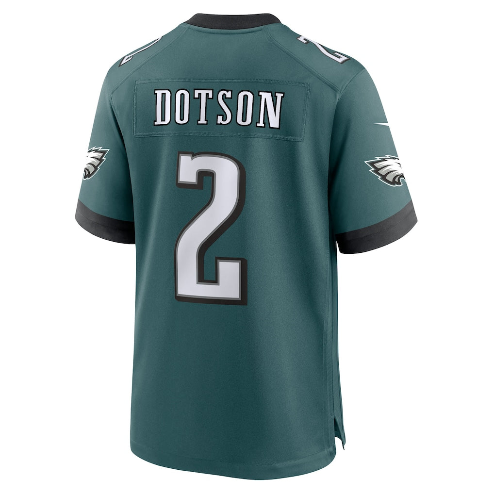 Johmsee P.Eagles #2 Jahan Dotson Midnight Green Team Game Jersey