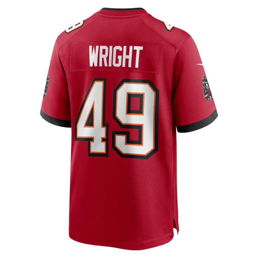 Johmsee TB.Buccaneers #49 Owen Wright Red Team Game Jersey