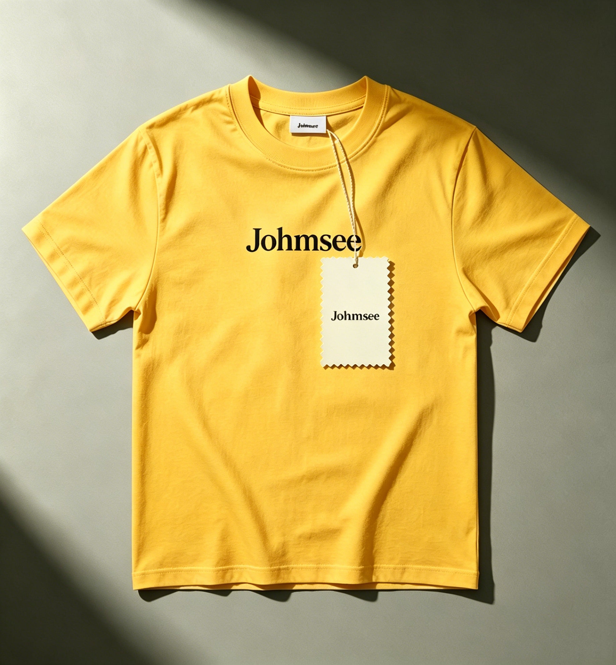 Johmsee Classic Yellow T-shirt Cheap Jerseys, 100% Pure Cotton Breathable Sweat-Wicking Soft, Comfortable Skin-Friendly Short Sleeve Basic Jerseys for Daily Wear