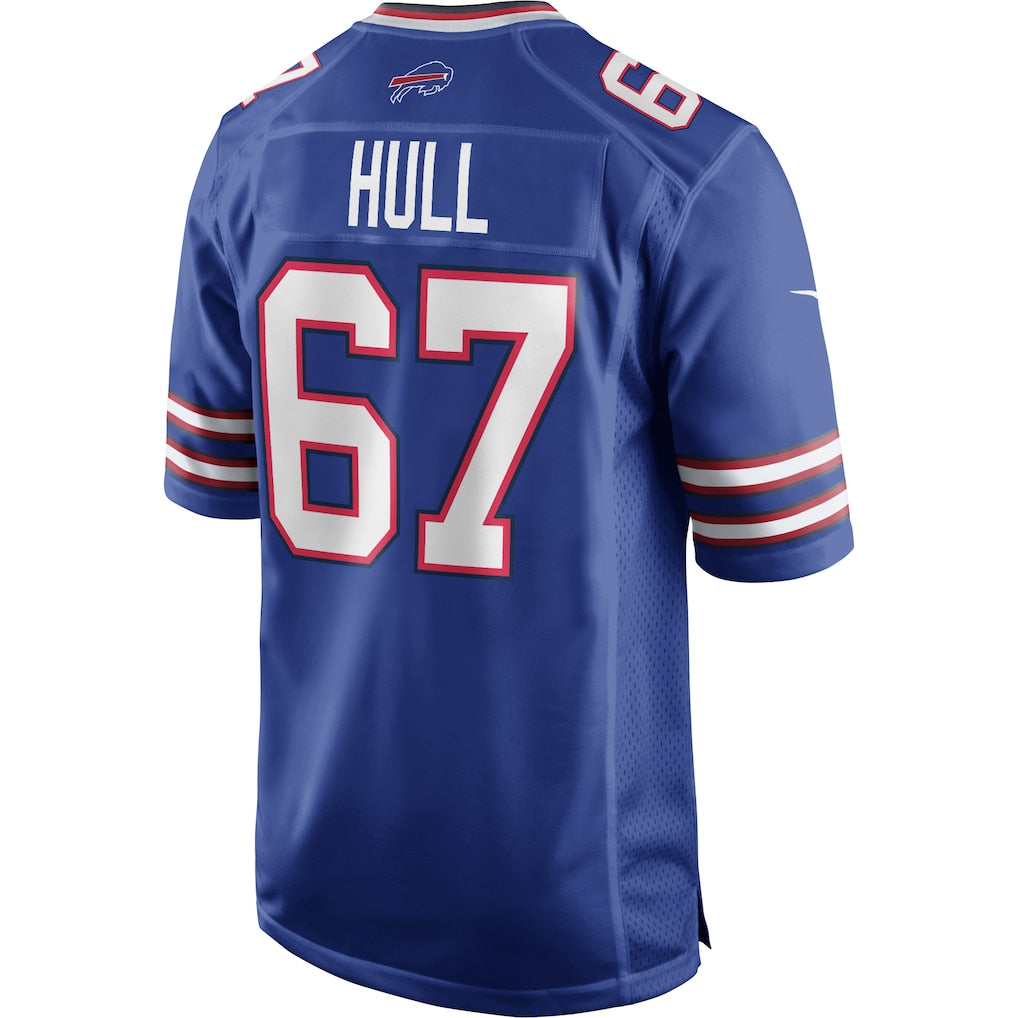 Johmsee B.Bills #67 Kent Hull Royal Game Retired Player Jersey