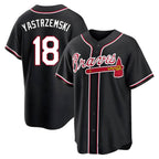 Johmsee A.Braves #18 Mike Yastrzemski player Black Replica Fashion Out Stitched Jerseys