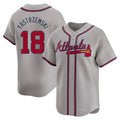 Johmsee A.Braves #18 Mike Yastrzemski player Gray Limited Away Stitched Jerseys
