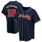 Johmsee A.Braves #18 Mike Yastrzemski player Navy Replica Alternate Stitched Jerseys