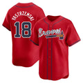 Johmsee A.Braves #18 Mike Yastrzemski player Red Limited Alternate Stitched Jerseys
