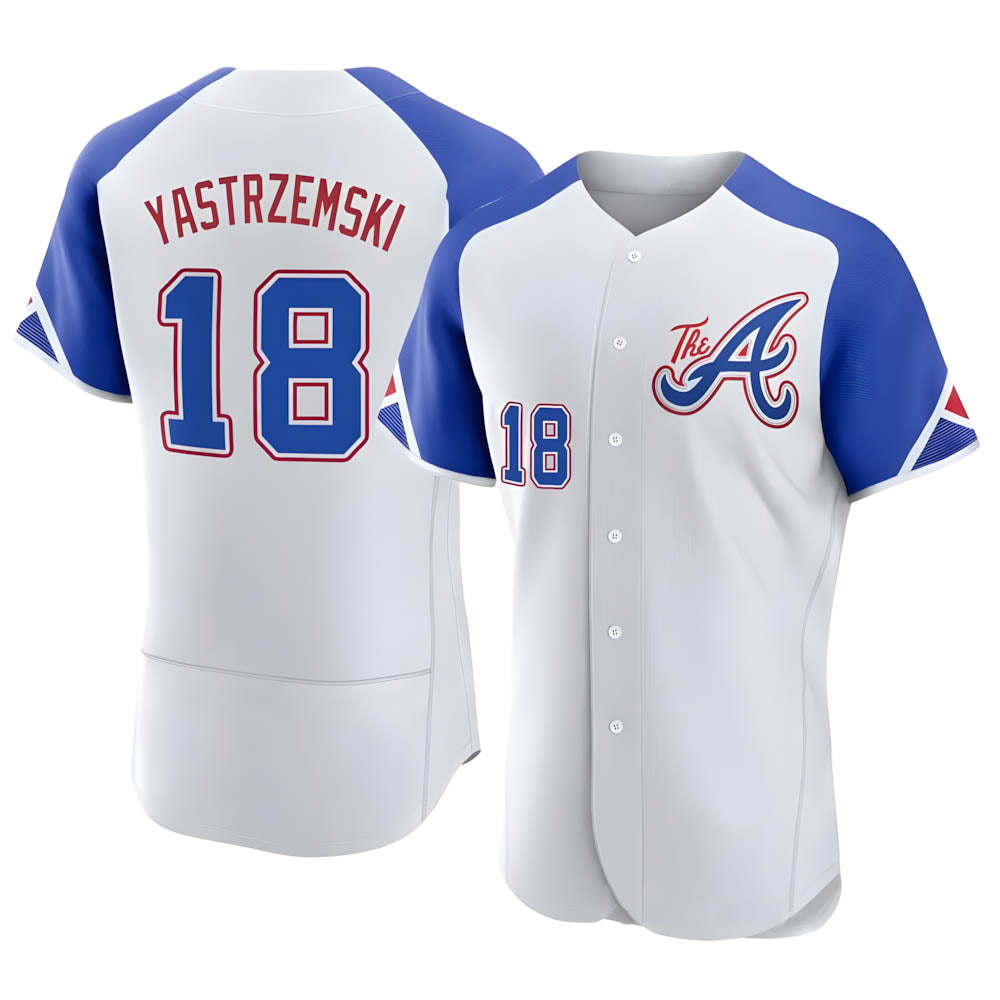 Johmsee A.Braves #18 Mike Yastrzemski player White Authentic City Connect Stitched Jerseys