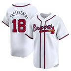 Johmsee A.Braves #18 Mike Yastrzemski player White Limited Home Stitched Jerseys