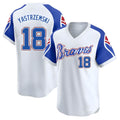 Johmsee A.Braves #18 Mike Yastrzemski player White Limited Throwback Cooperstown Collection Stitched Jerseys