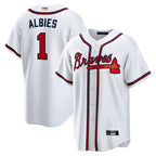 Johmsee A.Braves #1 Ozzie Albies Player White Alternate Stitched Jerseys