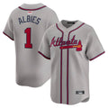 Johmsee A.Braves #1 Ozzie Albies Player Gray Vapor Premier City Connect Premium Stitched Jerseys
