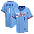 Johmsee A.Braves #1 Ozzie Albies Player Powder Blue 2026 City Connect T shirt Stitched Jerseys