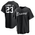 Johmsee A.Braves #23 Michael Harris II player Black&White Replica Stitched Jerseys