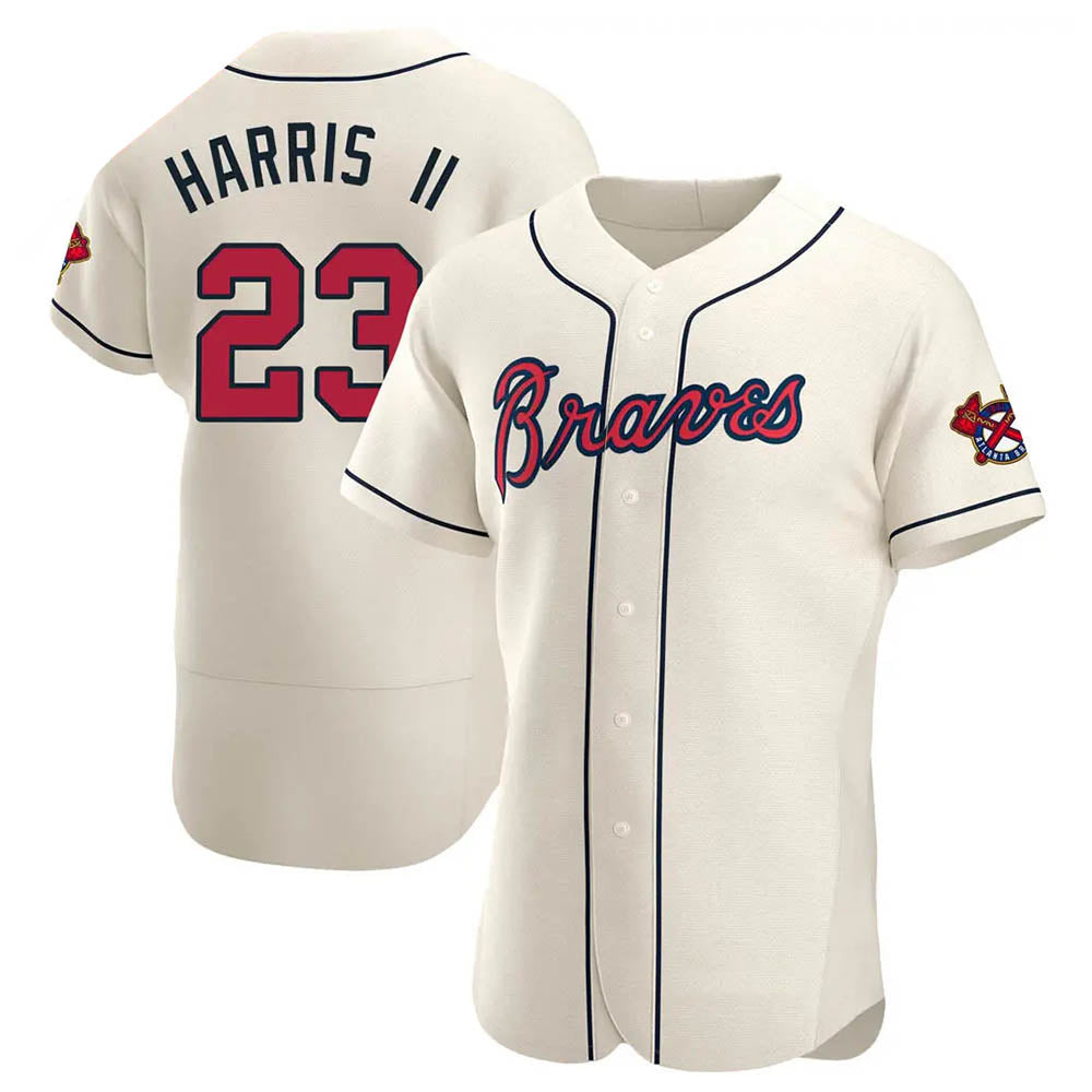 Johmsee A.Braves #23 Michael Harris II player Cream Authentic Alternate Stitched Jerseys