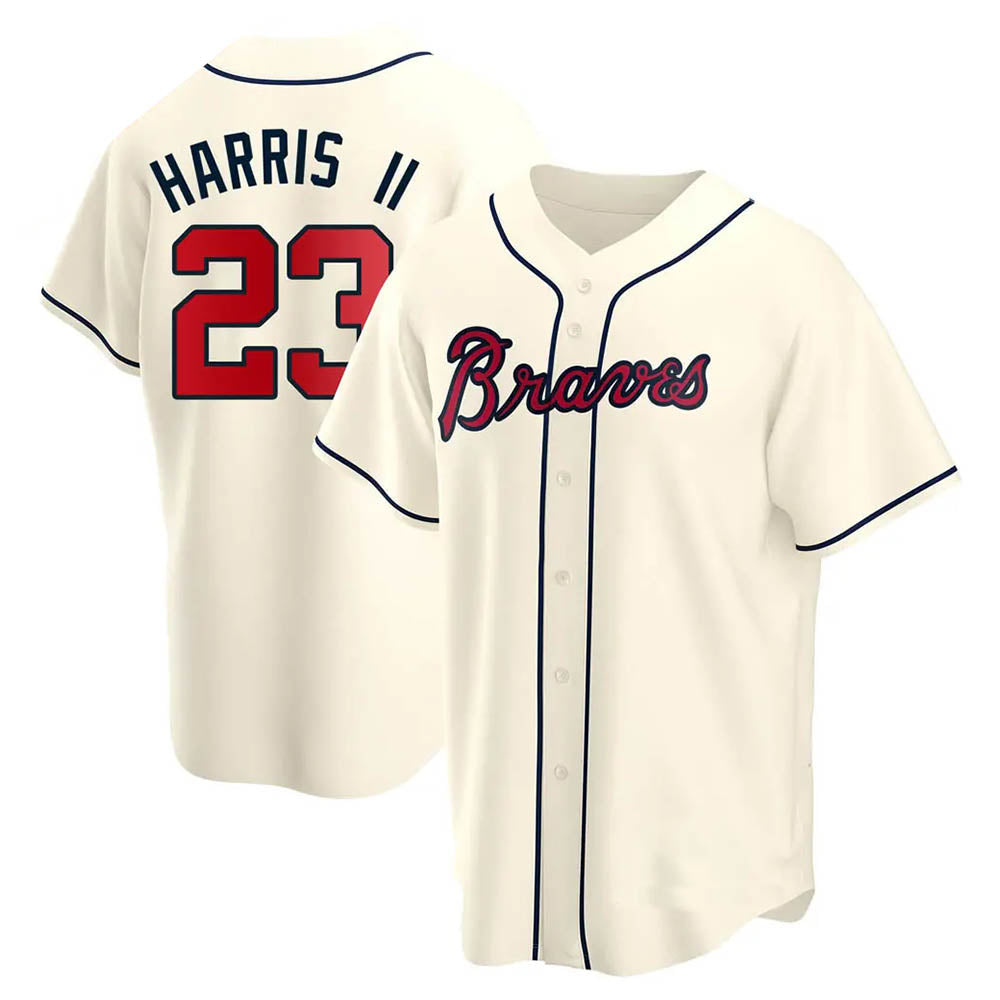 Johmsee A.Braves #23 Michael Harris II player Cream Replica Alternate Stitched Jerseys