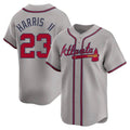 Johmsee A.Braves #23 Michael Harris II player Gray Limited Away Stitched Jerseys