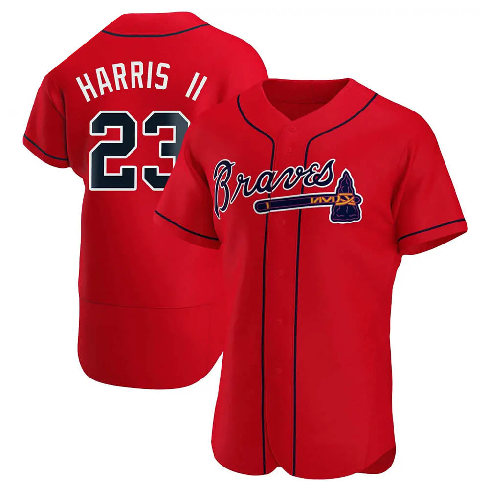 Johmsee A.Braves #23 Michael Harris II player Red Authentic Alternate Stitched Jerseys