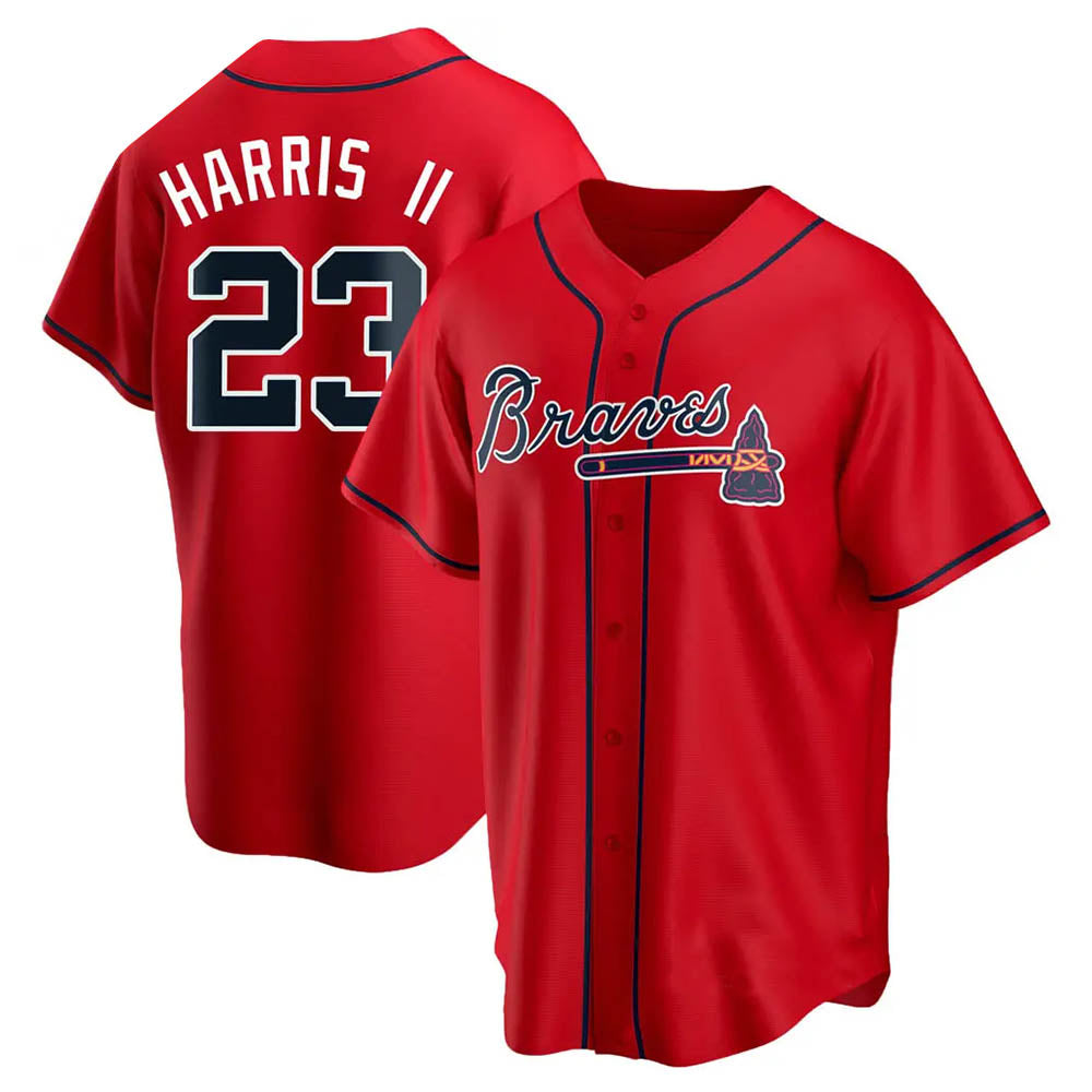 Johmsee A.Braves #23 Michael Harris II player Red Replica Alternate Stitched Jerseys