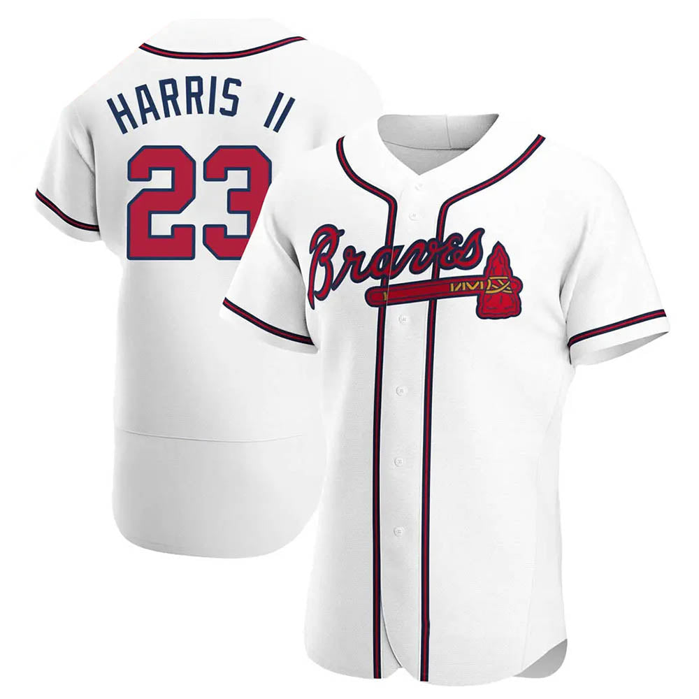 Johmsee A.Braves #23 Michael Harris II player White Authentic Home Stitched Jerseys